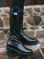 Schwarze Damenstiefel aus echtem Leder MARINA