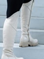 GRASSO KOT Hohe Stiefel aus echtem Leder, Creme
