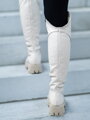 GRASSO KOT Hohe Stiefel aus echtem Leder, Creme