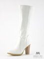 Elegante Lederstiefel Modell Ema 08 in Weiß