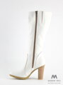 Elegante Lederstiefel Modell Ema 08 in Weiß