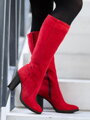 Damen Lederstiefel mit Absatz Ema 08 rot matt