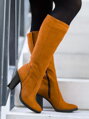 Damen Lederstiefel mit Absatz Ema 08 camel matt