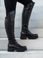 Hohe schwarze Stiefel aus echtem Leder GRASSO KOT schwarz