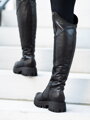 Hohe schwarze Stiefel aus echtem Leder GRASSO KOT schwarz