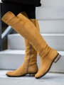 Damen Lederstiefel über den Knien Ema 040 Zimtfarbe