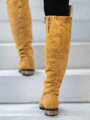 Damen Lederstiefel über den Knien Ema 040 Zimtfarbe