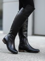 Damen Lederstiefel über den Knien Ema 040 schwarz