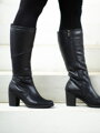 Damen-Lederstiefel schwarz ROCCA