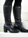 Damen-Lederstiefel schwarz ROCCA