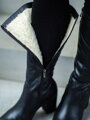 Damen-Lederstiefel schwarz ROCCA