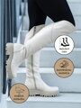 GRASSO KOT Hohe Stiefel aus echtem Leder, Creme
