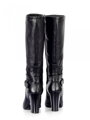 VERSABE Lederstiefel auf Absatz mit Schnalle Ema 09 schwarz