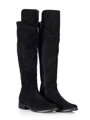 Damen Lederstiefel über den Knien Ema 040 schwarz nubuk