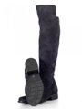 Damen Lederstiefel über den Knien Ema 040 schwarz nubuk