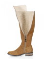 Damen Lederstiefel über den Knien Ema 040 Zimtfarbe