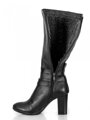 VERSABE Lederstiefel auf Absatz mit Schnalle Ema 09 schwarz
