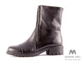 Schwarze Winterschuhe auß echtem Leder mit Reißverschluss