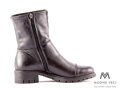 Schwarze Winterschuhe auß echtem Leder mit Reißverschluss