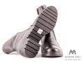 Schwarze Winterschuhe auß echtem Leder mit Reißverschluss