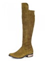 Damen Lederstiefel über den Knien Ema 040 olivgrün