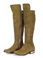 Damen Lederstiefel über den Knien Ema 040 olivgrün