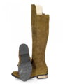 Damen Lederstiefel über den Knien Ema 040 olivgrün
