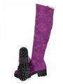 Damen Lederstiefel über den Knien BARSA violett matt
