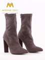 Elegantné šedé topánky so širokým podpätkom 6049-5
