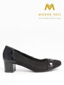 Bequeme schwarze Lederpumps 1927-335 / 395KR / 395