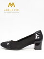 Bequeme schwarze Lederpumps 1927-335 / 395KR / 395