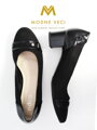 Bequeme schwarze Lederpumps 1927-335 / 395KR / 395