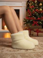 Warme Pantoffeln Modell 25 aus Schafwolle weiß