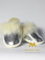 Warme Damen Pantoffeln Modell 66 silber