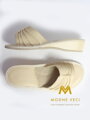 Offene Damen Hausschuhe Modell 10 beige mit Absatz