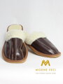 Warme Damen Pantoffeln Modell 28 dunkelbraun