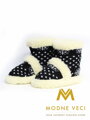 Warme Pantoffeln Modell 47 aus Schafwolle schwarz