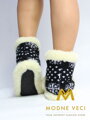 Warme Pantoffeln Modell 47 aus Schafwolle schwarz