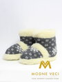 Warme Pantoffeln Modell 48 aus Schafwolle grau