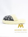 Warme Pantoffeln Modell 64 aus Schafwolle grau