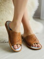 Offene Damen Hausschuhe Modell 102 hellbraun