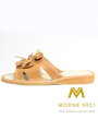 Offene Damen Hausschuhe Modell 58 hellbraune Blume