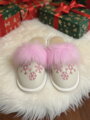 Warme Damen Pantoffeln Modell 21 rosa Schneeflocken