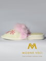 Warme Damen Pantoffeln Modell 21 rosa Schneeflocken