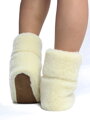 Warme Pantoffeln Modell 25 aus Schafwolle weiß