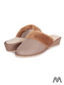 Warme Damen Pantoffeln Modell 38 grau mit Absatz