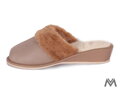 Warme Damen Pantoffeln Modell 38 grau mit Absatz