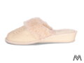 Warme Damen Pantoffeln Modell 39 beige mit Absatz