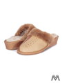 Warme Damen Pantoffeln Modell  41 orange/beige mit Absatz