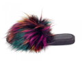 Offene Damen Hausschuhe Modell mit Pelz bunt